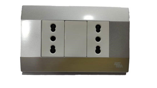 Enchufe doble 10/16A Plata K-P03 