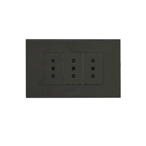 Enchufe triple 10A Grafito C3-P06 