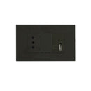 Módulo USB 5A/2.1A + Enchufe simple 10A Grafito C3-P06 