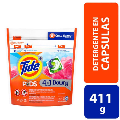 Detergente de Ropa Concentrado con Downy Capsulas 4 en 1 15 pods 