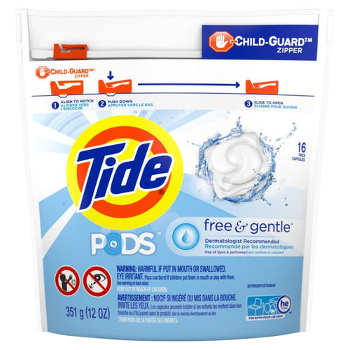 Detergente de Ropa Concentrado Free and Gentle Capsulas 16 pods 
