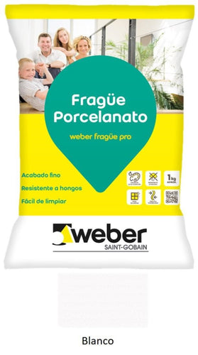 Fragüe Porcelanato 1kg Blanco 