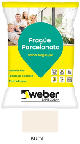 Fragüe Porcelanato 1kg Marfil 