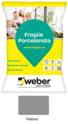Fragüe Porcelanato 1kg Platino 