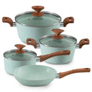 Batería de Cocina Antiadherente Ceramic Granito Menta 7 piezas 