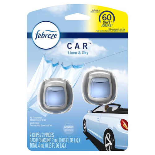 Aromatizante para automovil tipo clip Aroma Linen & Sky 2un. 