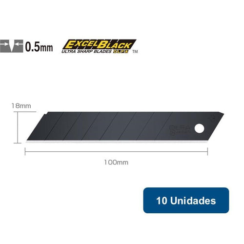 Repuesto cuchillo 18mm Black 8 segmentos LBB-10 10un. 