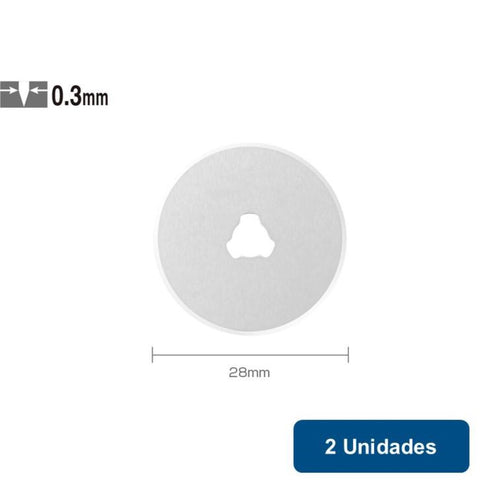 Repuesto cuchillo rotativo RB28-2 28mm 2un. 
