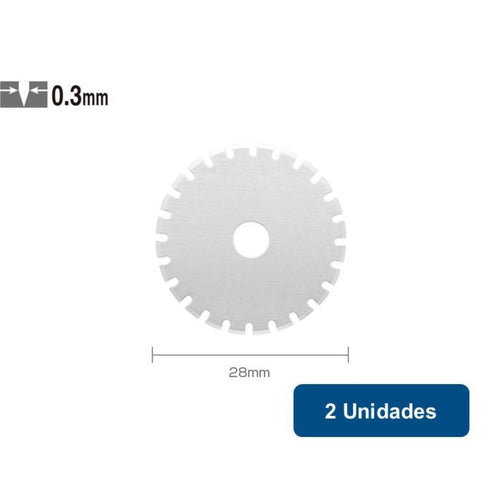 Repuesto cuchillo rotativo prepicado PRB28-2 28mm 2un. 