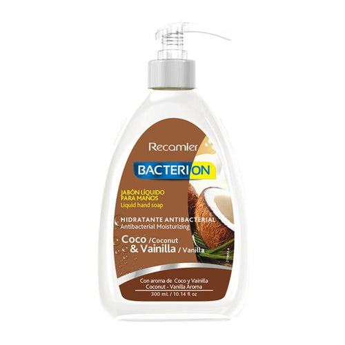 Jabón Hidratante Antibacterial con dispensador 300ml Coco y Vainilla 