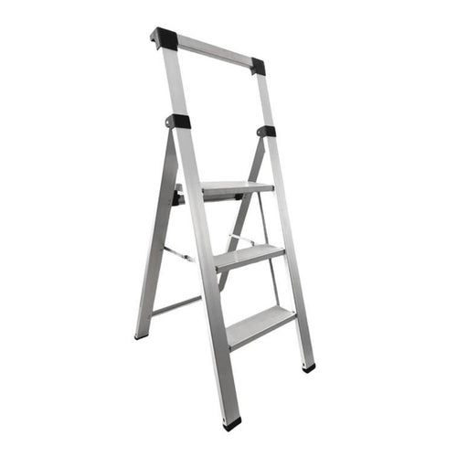 Escalera / Taburete plegable aluminio 300kg ultra liviano 3 peldaños 