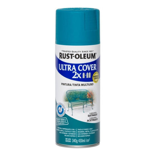 Pintura en Aerosol Ultra Cover 2X 340grs Turquesa Satinado 