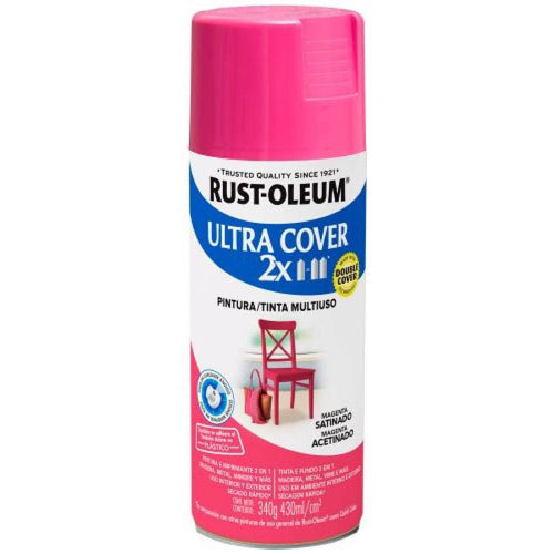 Pintura en Aerosol Ultra Cover 2X 340grs Magenta Satinado 