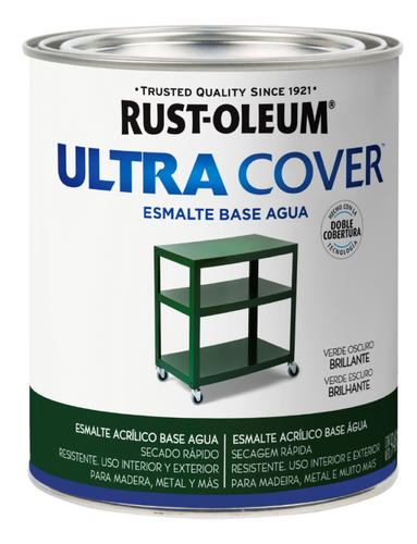 Esmalte al Agua Ultra Cover 946ml Verde Oscuro Brillante 