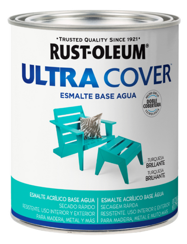 Esmalte al Agua Ultra Cover 946ml Turquesa Brillante 