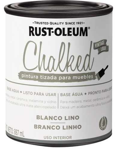 Pintura Chalked Tizada Base Agua 877ml Blanco Lino 