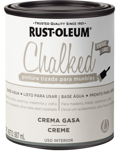 Pintura Chalked Tizada Base Agua 877ml Crema Gasa 