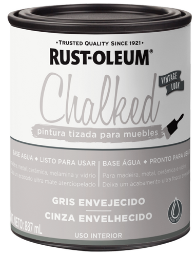 Pintura Chalked Tizada Base Agua 877ml Gris Envejecido 