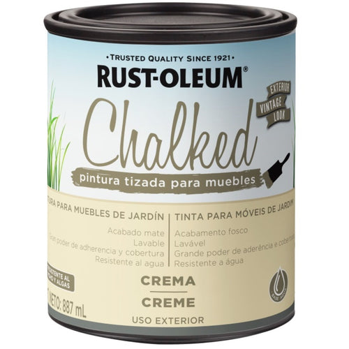 Pintura Chalked Tizada Exterior Base Agua 877ml Crema 