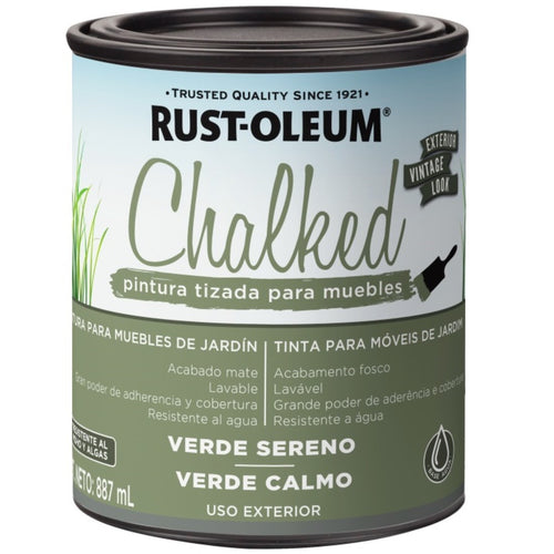Pintura Chalked Tizada Exterior Base Agua 877ml Verde Sereno 