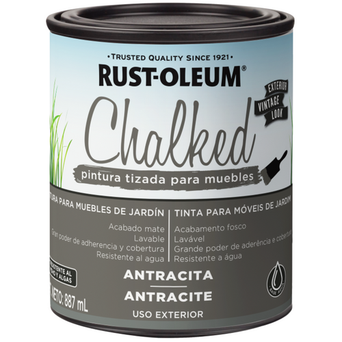 Pintura Chalked Tizada Exterior Base Agua 877ml Antracita 