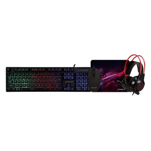 Set Gamer Teclado + Mouse + Audifonos + Mouse Pad 4 piezas 