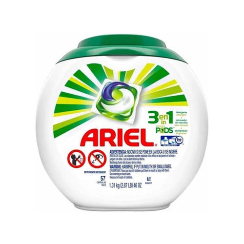 Detergente en capsulas 3 en 1 con envase 57 Pods 