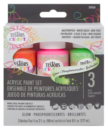 Set de 3 pinturas Acrílicas Glow 