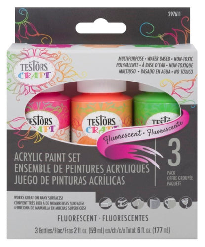 Set de 3 pinturas Acrílicas Fluorescentes 