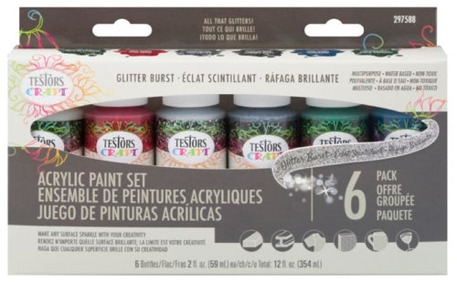 Set de 6 pinturas Acrílicas Ráfaga Brillante 