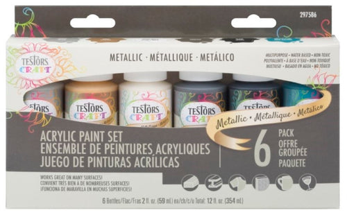 Set de 6 pinturas Acrílicas Metálicos 