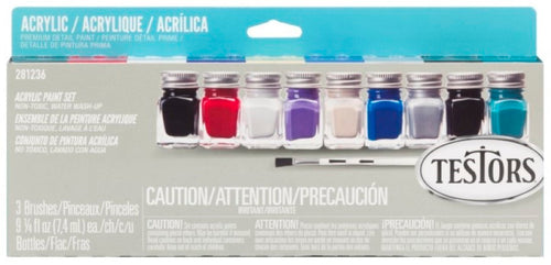 Set de 9 pinturas Acrílicas Colores Oscuros 