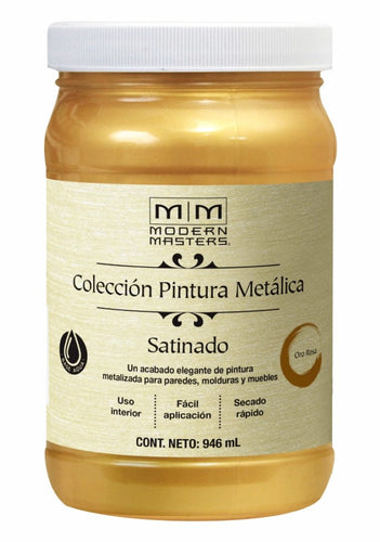 Pintura Base agua Metálica Satinada 946ml Oro Rosa 