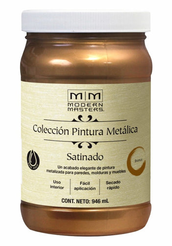 Pintura Base agua Metálica Satinada 946ml Bronce 