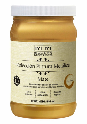 Pintura Base agua Metálica Mate 946ml Oro Pálido 