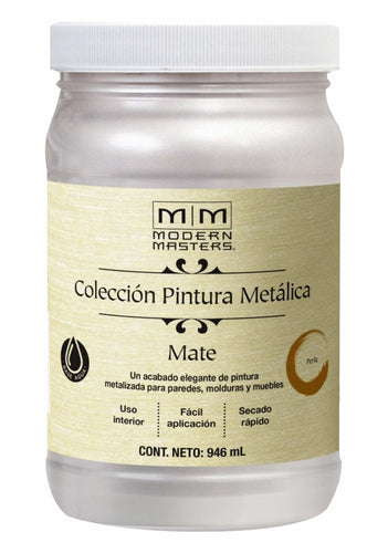 Pintura Base agua Metálica Mate 946ml Perla 