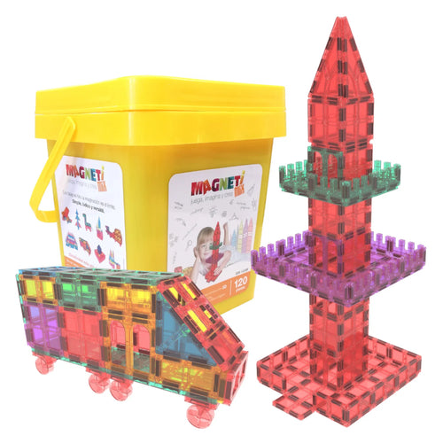Juguete de bloques magnéticos mix 120 piezas 