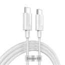 Cable para celular USB C a USB C 100W 1.5mts Blanco 