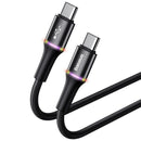 Cable para celular USB C a USB C 60W Halo 1mt Negro 