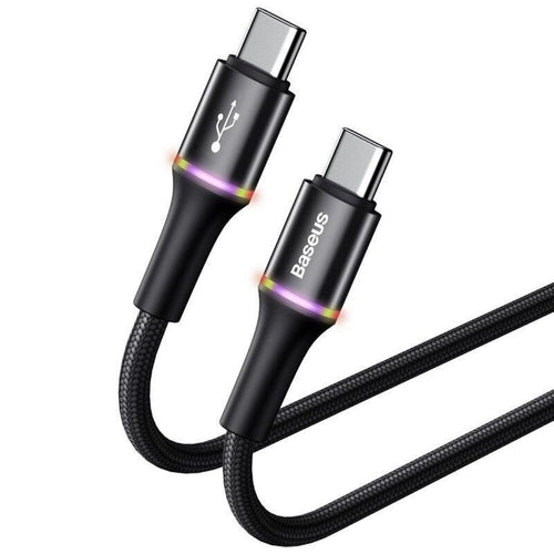 Cable para celular USB C a USB C 60W Halo 1mt Negro 