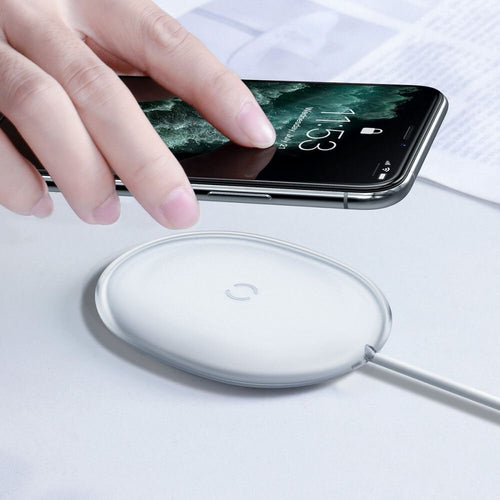 Cargador Inalámbrico Carga Rápida Jelly Qi 15W Blanco 