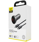 Cargador de Auto Digital PPS Dual QC 3.0 45W con cable USB C Negro 