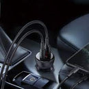 Cargador de Auto Digital PPS Dual QC 3.0 45W con cable USB C Negro 