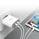 Cargador de Pared USB 2 puertos 1A y 2.4A Blanco 