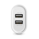 Cargador de Pared USB 2 puertos 1A y 2.4A Blanco 