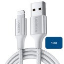 Cable USB-A a Lightning (iPhone) Blanco modelo US199 Certificado  1mt 