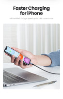 Cable USB-A a Lightning (iPhone) Blanco modelo US199 Certificado  2mts 