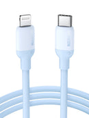 Cable USB-C a Lightning (iPhone) 1mt modelo US387 Certificado Celeste 
