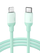 Cable USB-C a Lightning (iPhone) 1mt modelo US387 Certificado Verde agua 