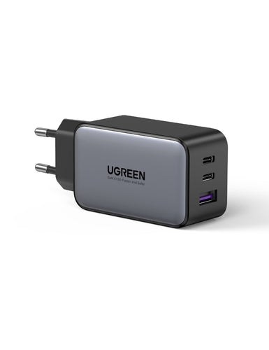 Cargador rápido GaN 65W PD 3xUSB modelo CD244 Gris 